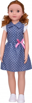 Walking doll in blue dress 70 cm