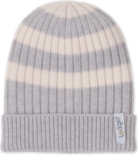 Lodger knitted merino hat Stripe Merino Storm (3–6 months)