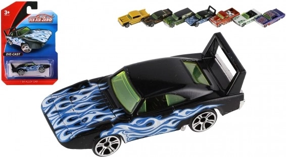 Metal and plastic mini car 8 cm with freewheel – color mix
