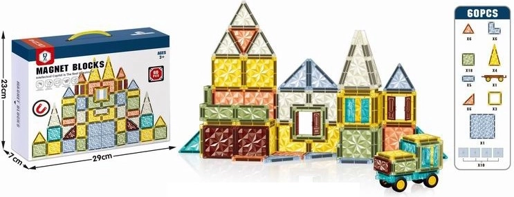 Magnetic 3D Building Set for Kids – 60 Pieces