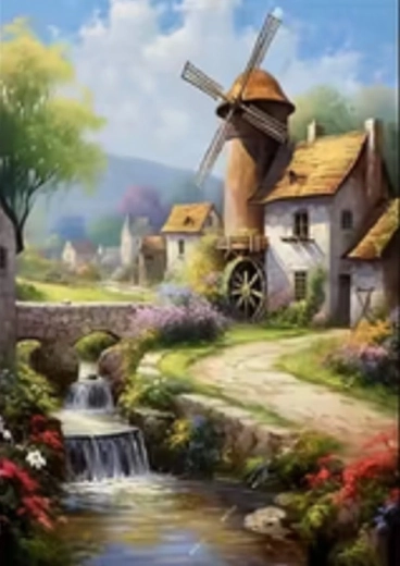 Norimpex диамантено рисуване Мелница 30 × 40 см