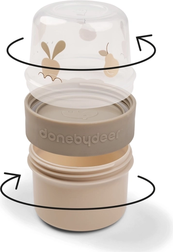Done by Deer small two-compartment snack box To go 2-way Birdee sand