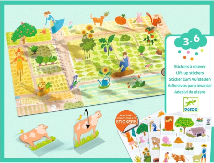 DJEC0 Repositionable Stickers - Farm