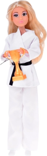 Taekwondo champion with trophy