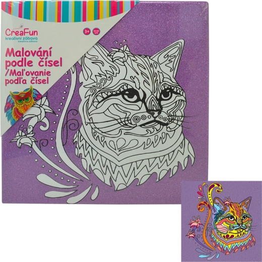 Canvas painting – cat 30 × 30 cm