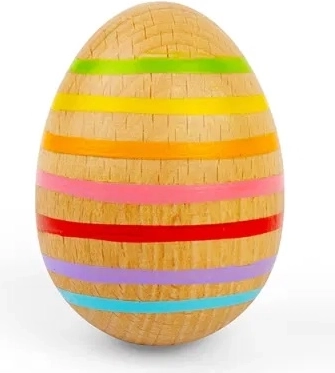 Bigjigs toys wooden musical egg – striped