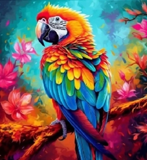 Norimpex Paint by Numbers Colorful Crested Parrot 40 × 50 cm