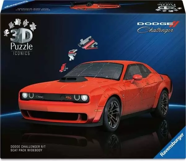 3D пъзел Ravensburger Iconics: Dodge Challenger R/T Scat Pack Widebody – 108 части