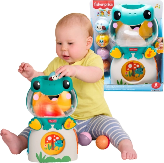 Fisher-Price интерактивна светеща музикална жабка с топчета