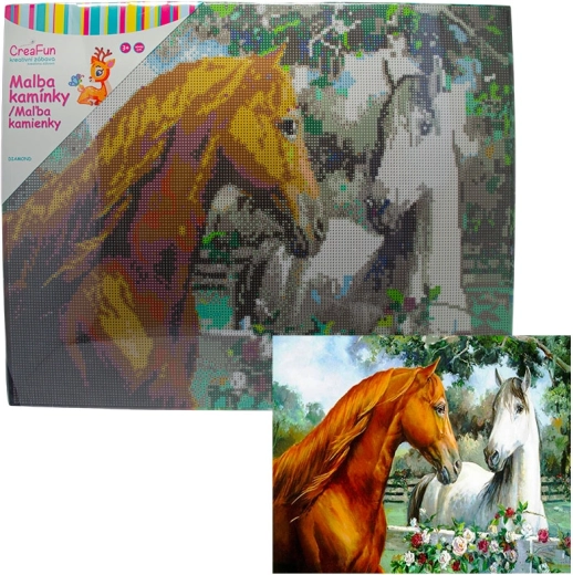Диамантено рисуване – коне 40 × 50 см