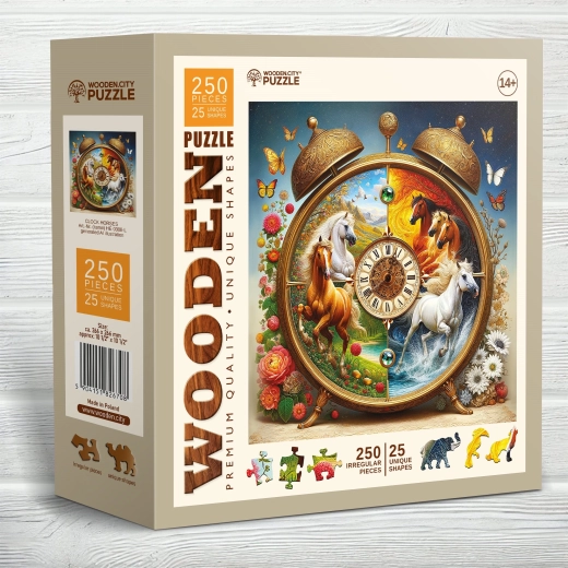 Wooden Puzzle Horse Clock 250 Pieces