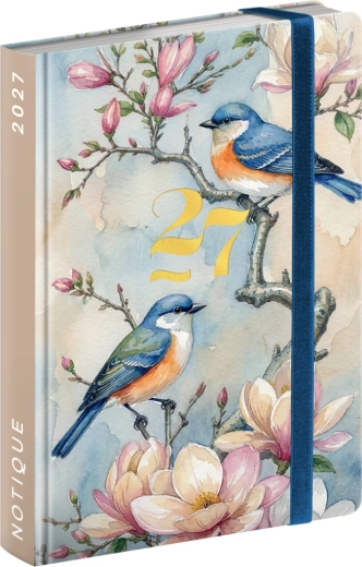Notique weekly handbag planner Birds 2027 (9.8 × 14.5 cm)