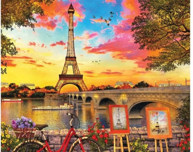 Diamond painting panorama of Paris – Eiffel Tower 40 × 30 cm - 1 piece