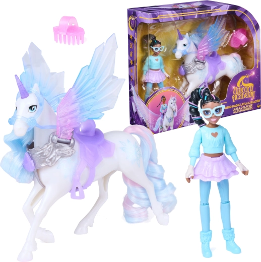 Spin Master Unicorn Academy wing magic – Layla doll and Glacier unicorn with accessories