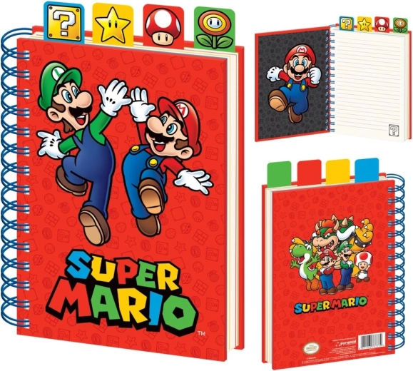 Super Mario спирален тефтер A5 с разделители