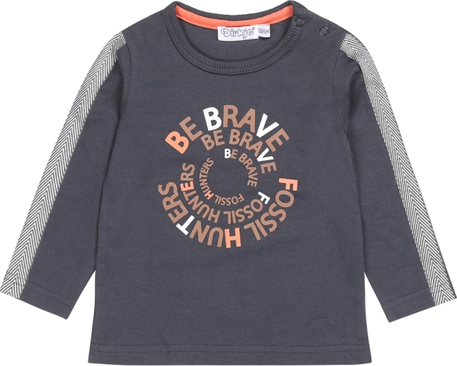 Dirkje boys’ long-sleeve T-shirt in dark blue and orange, size 80