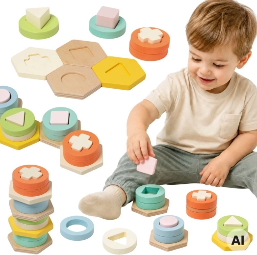Classic World Montessori сортер за форми и цветове с кула