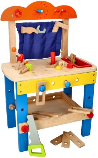 Wooden workshop for little tinkerers with tools