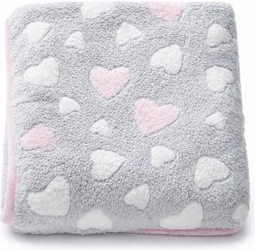 Детско одеяло New Baby със сърчица, розово 80×90 см