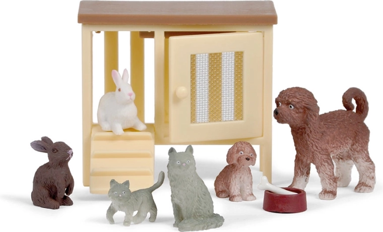 Lundby dollhouse pets – dog, cat and rabbits