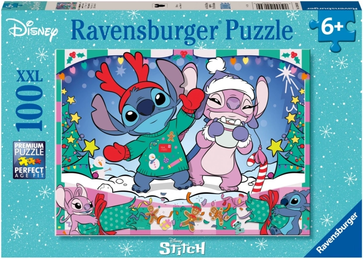Пъзел 100 части DISNEY Stitch Коледа