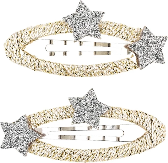 Souza! Zinzi hair clips with stars, silver - 2 pcs