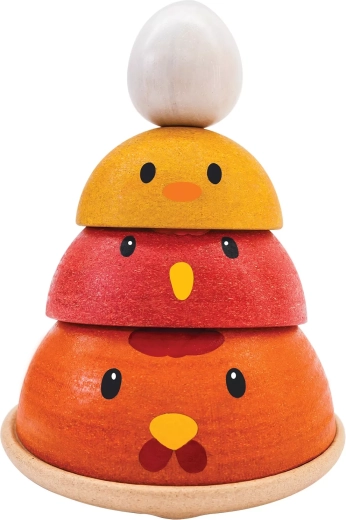 Plan Toys развитие на пиленца – дървена играчка за подреждане