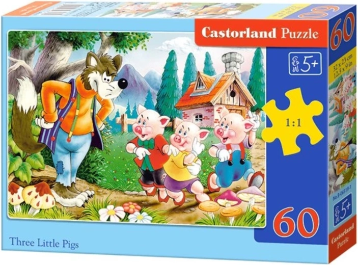 Children's puzzle The Three Little Pigs, 60 pieces