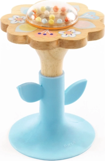 Stable flower rattle with suction base