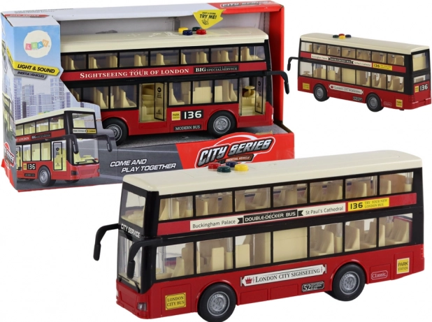 Double-Decker City Bus Red with Lights and Sound 1:16
