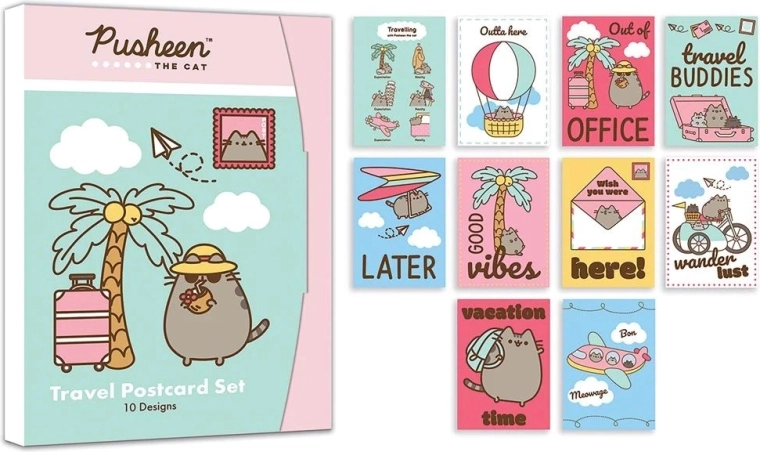 Комплект пощенски картички Pusheen – 10 бр. в подаръчна кутия