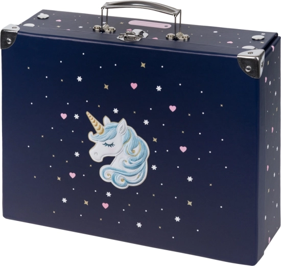 Сгъваем ученически куфар Baagl Unicorn Gold с метални ъгли