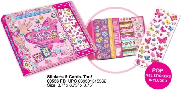 Butterflies Stickers and Cards Set
