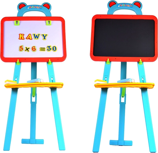 Double-Sided Kids Board 3-in-1 – Magnetic, Dry-Erase, and Chalk