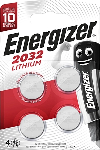 Energizer lithium button battery CR2032, 4 pcs
