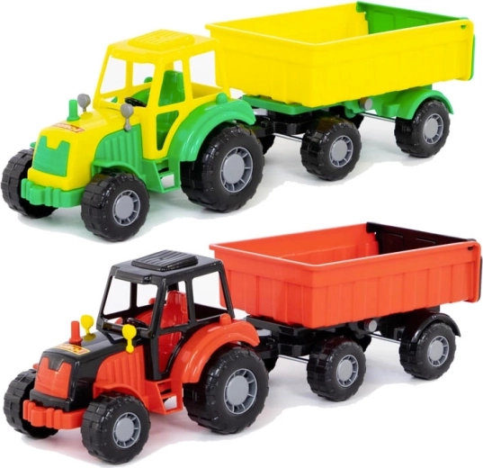 Plastic tractor with trailer for kids