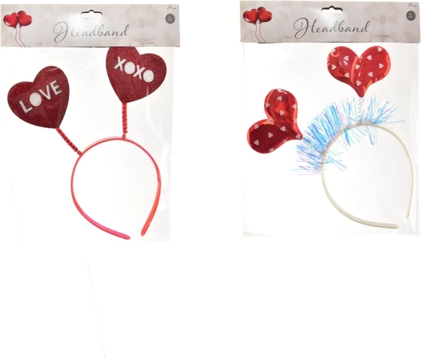 Red/White Heart Headband (mix of 2 variants)