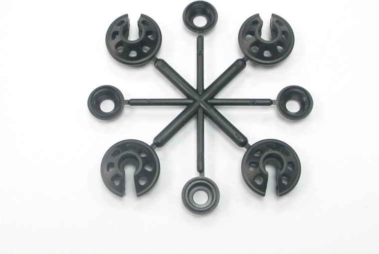 Rear shock absorber housing 16 mm X2 with 4 HN shock absorber caps