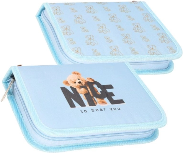 School pencil case with a teddy bear motif - 1 piece