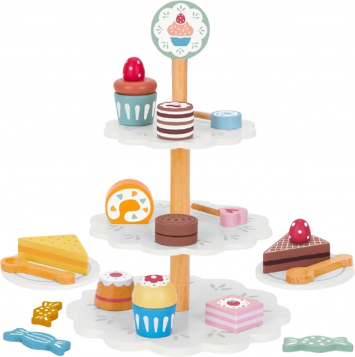 Дървена триетажна стойка за десерти TOOKY TOY