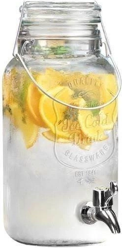 Glass beverage dispenser with tap 4 l