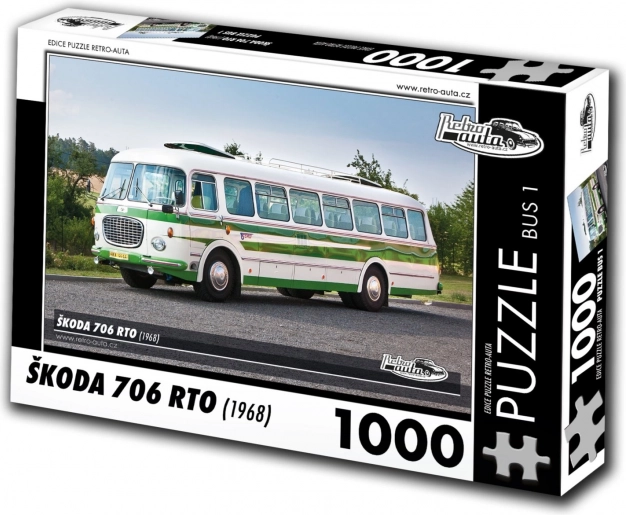 RETRO-AUTA Puzzle: ŠKODA 706 RTO Bus (1968) – 1000 Pieces