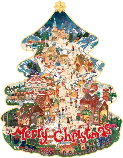 RoboTime Rowood Wooden Puzzle Christmas Town