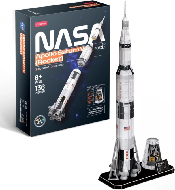 3D Puzzle Saturn V Rocket – 136 pieces