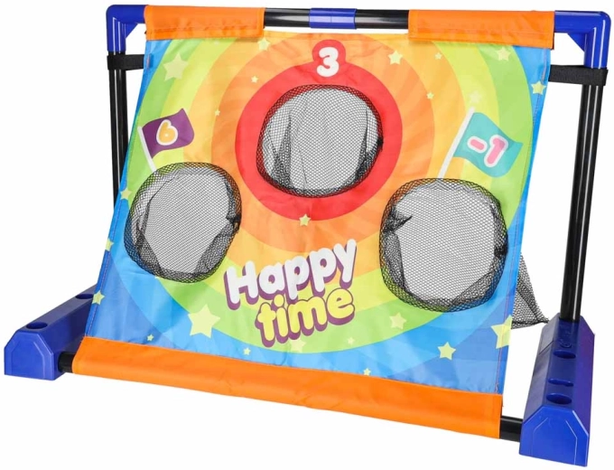 Three scoring holes with nets