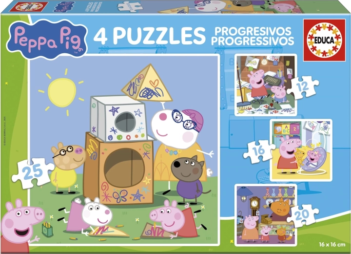 Peppa Pig Puzzle Set 4-in-1 (12, 16, 20, 25 pieces) EDUCA