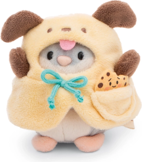 NICI MyMochi плюшен хамстер Shai в кучешки костюм с бисквитка, подаръчен комплект 8 см