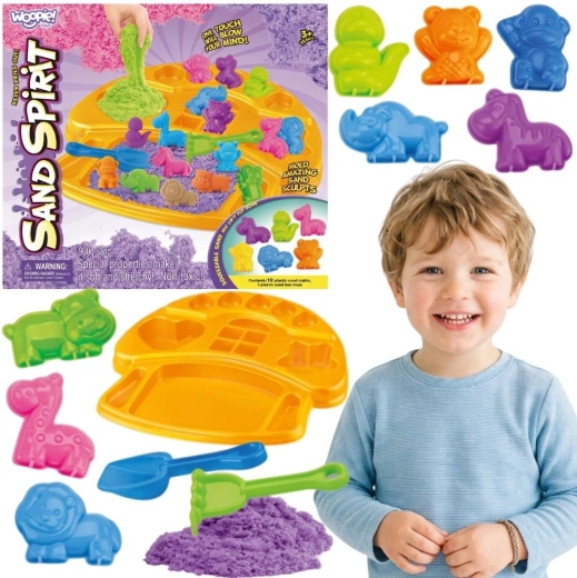 Woopie kinetic sand set with animal molds and tray