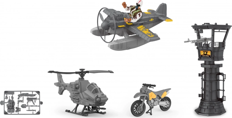 Military set with airplane and tower 21 cm