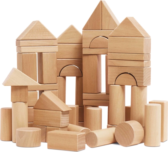 Le Toy Van естествени дървени кубчета 60 бр.